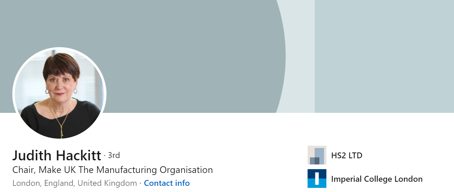 Judith Hackitt LinkedIn banner