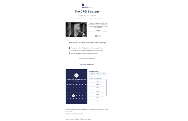CPD landing page for Project Prospecta