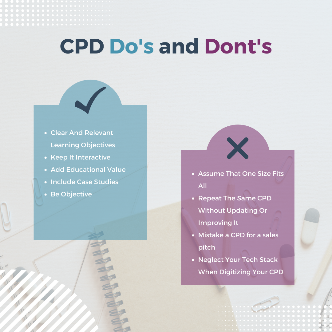 Do And Dont list of RIBA approved CPD creation 
