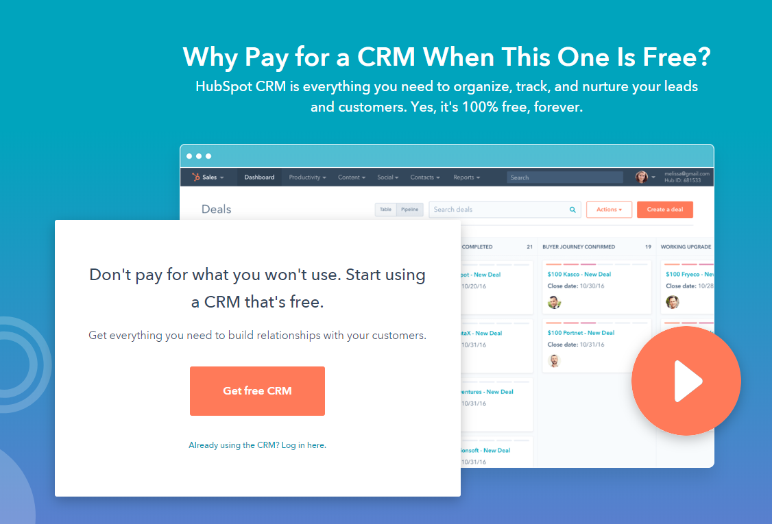 Hubspot CRM building product marketing agency