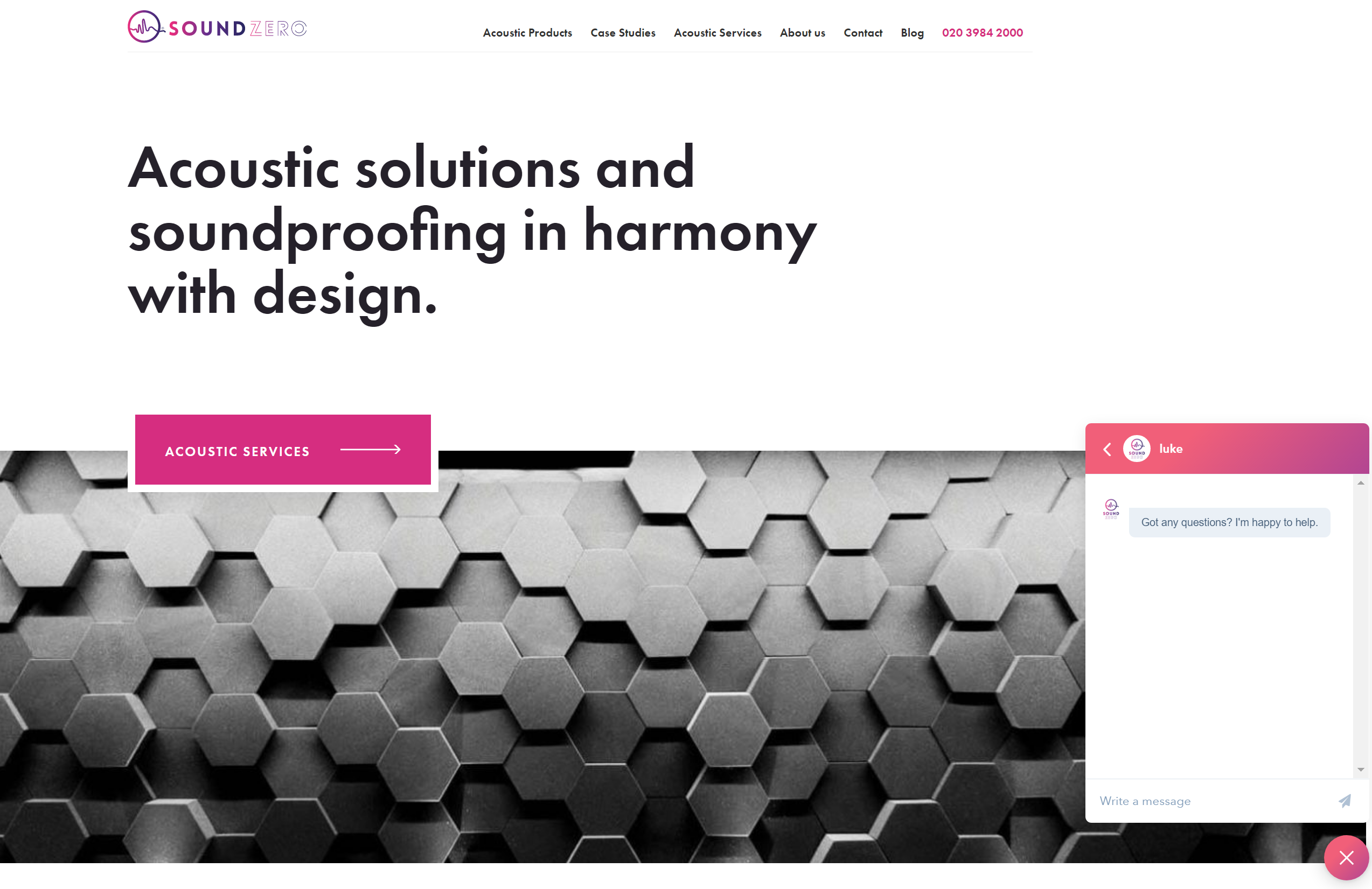 Sound Zero home page case study-1
