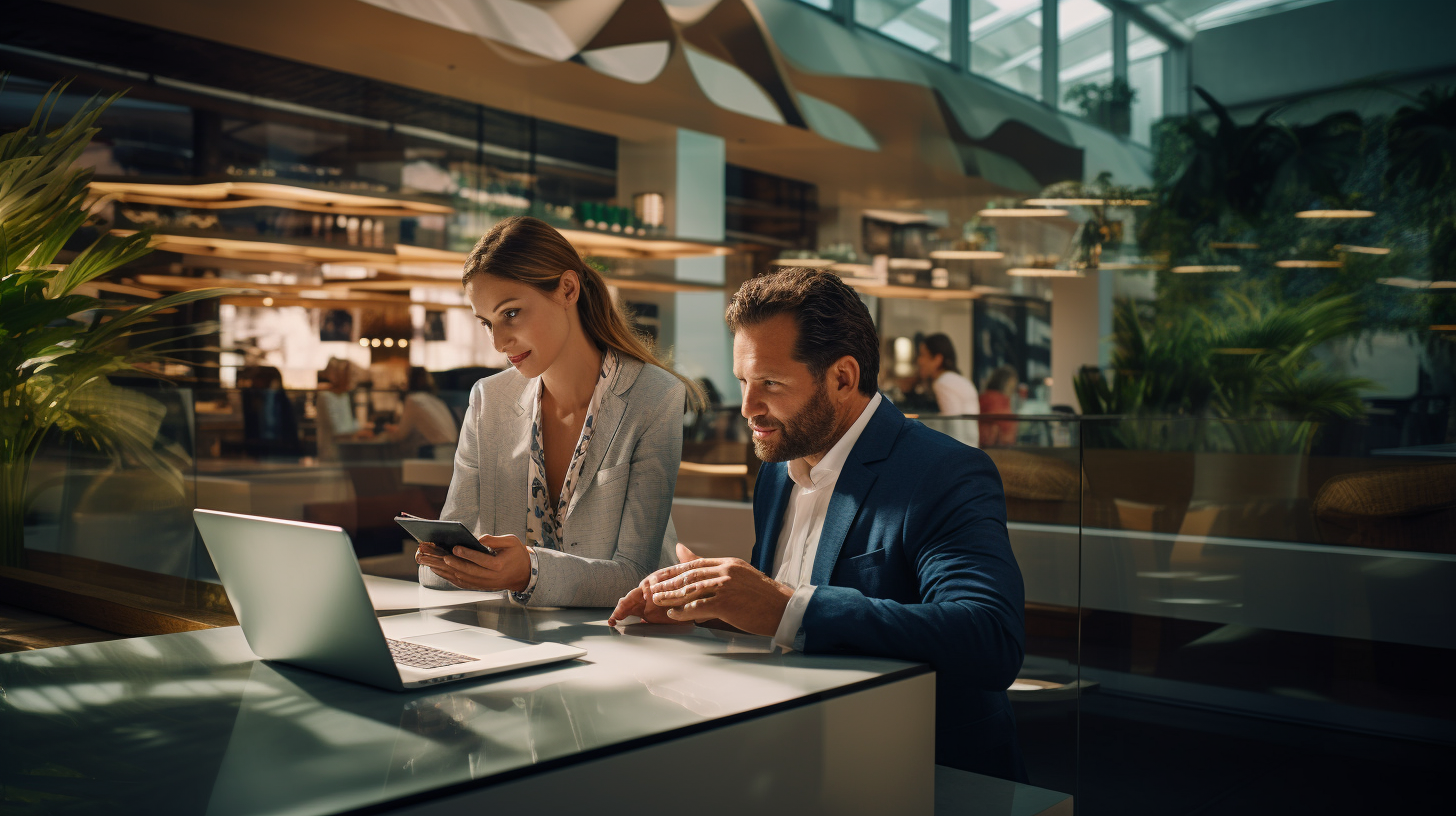 blog image - man and woman looking at customer data