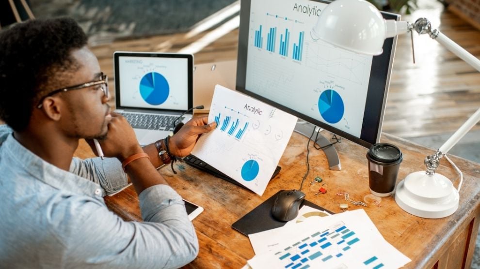 construction marketing agency looking at social media analytics
