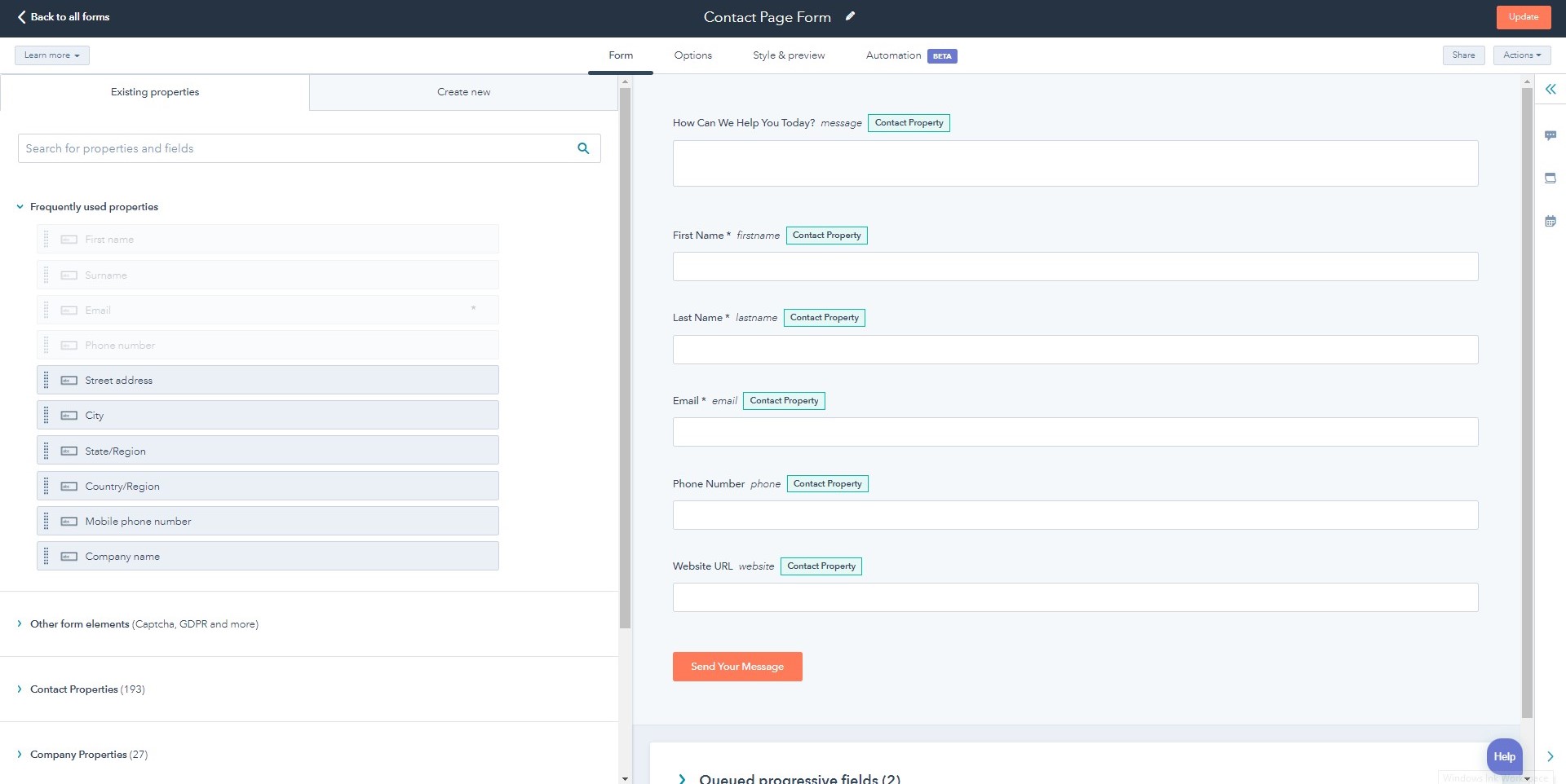 HubSpot Form Example