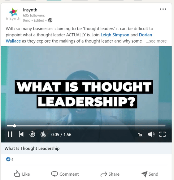 Insynth LinkedIn video Example
