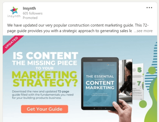 Insynth LinkedIn Ad Example