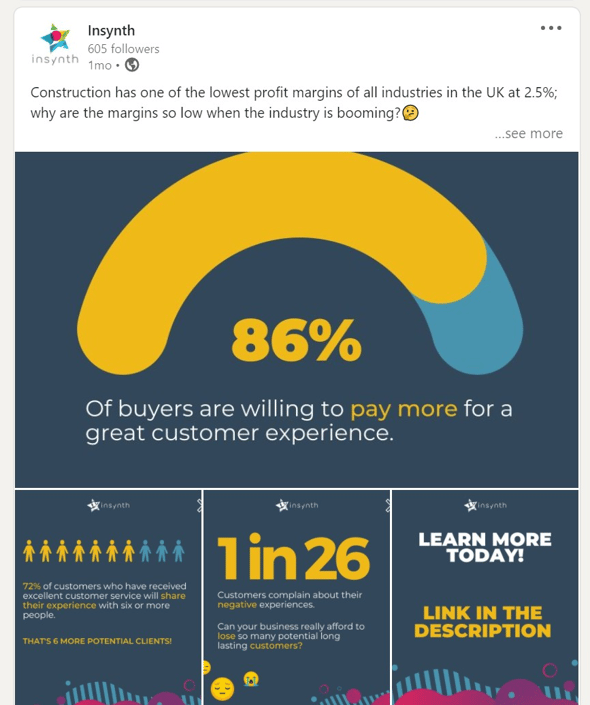 Insynth LinkedIn post Example