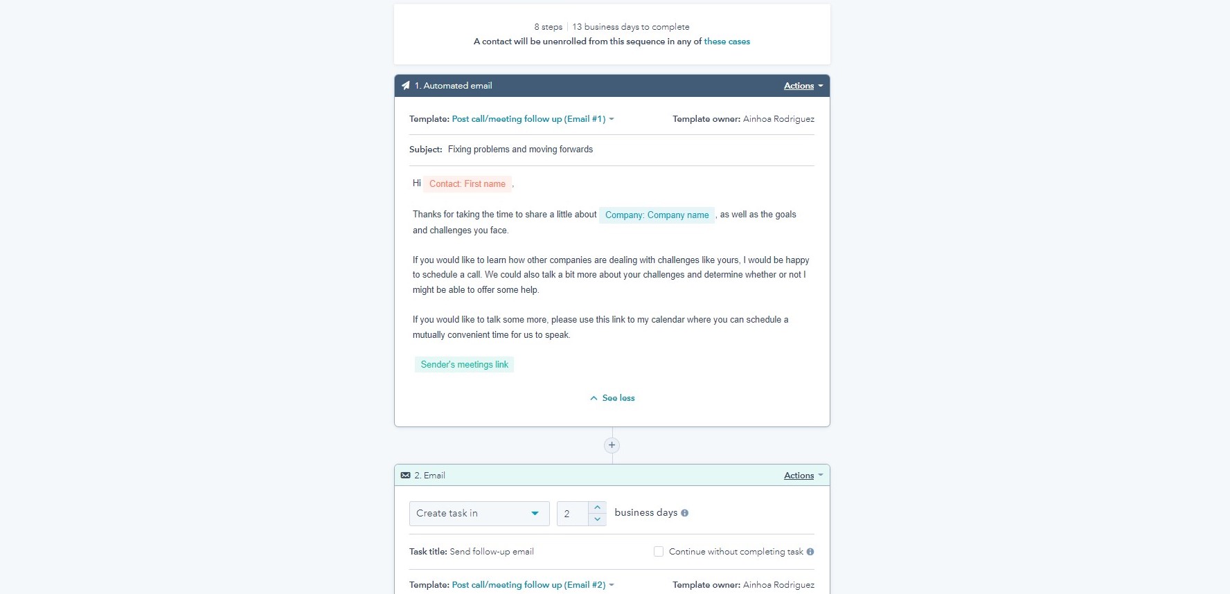 HubSpot Sequences Example