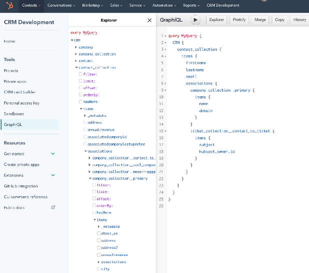 GraphQL in Hubspot